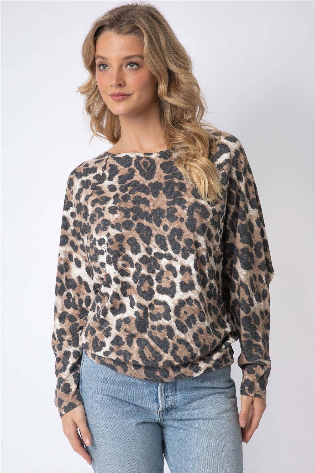 Waffle knit dolman sales top