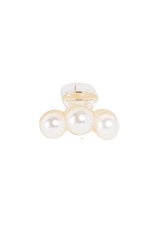 1pcs White & Three Pearl Small Hair Clip - Tasha Apparel Wholesale