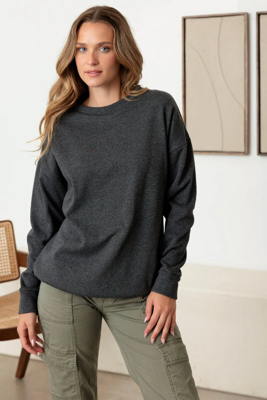 Basic Long Sleeve Soft Sweatshirt - Tasha Apparel Wholesale