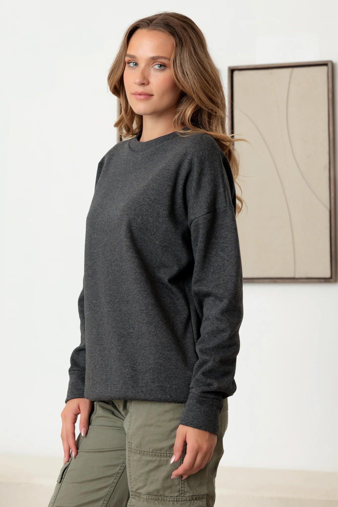 Basic Long Sleeve Soft Sweatshirt