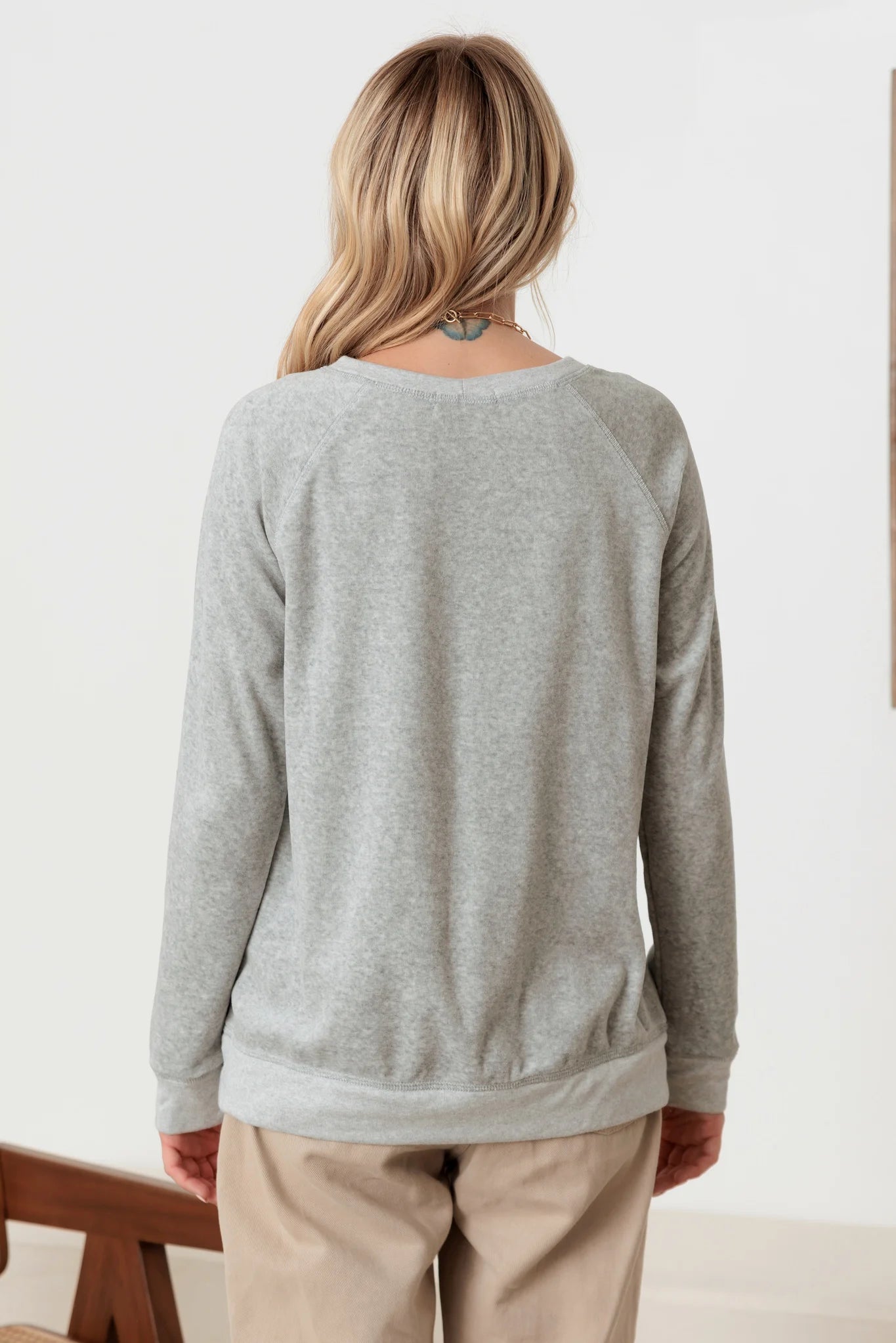 Casual Cotton Blend Long Sleeve Sweatshirt