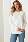 Collar Polo Soft Knit Sweater Top - Tasha Apparel Wholesale