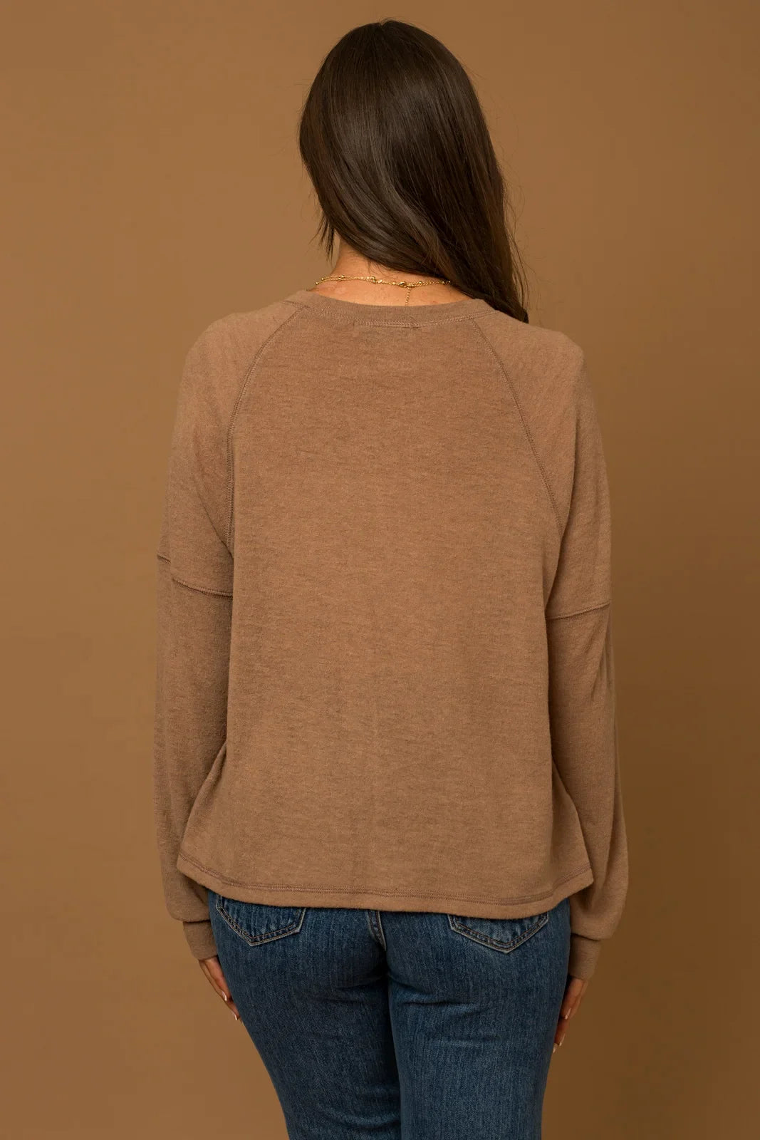 Soft Front Button Long Sleeve Top