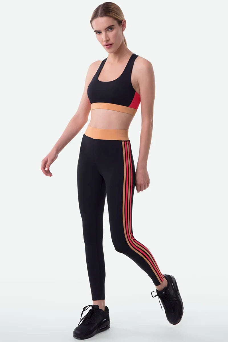 Sleek Vibrant Side Stripes High-Waist Legging - Tasha Apparel Wholesale