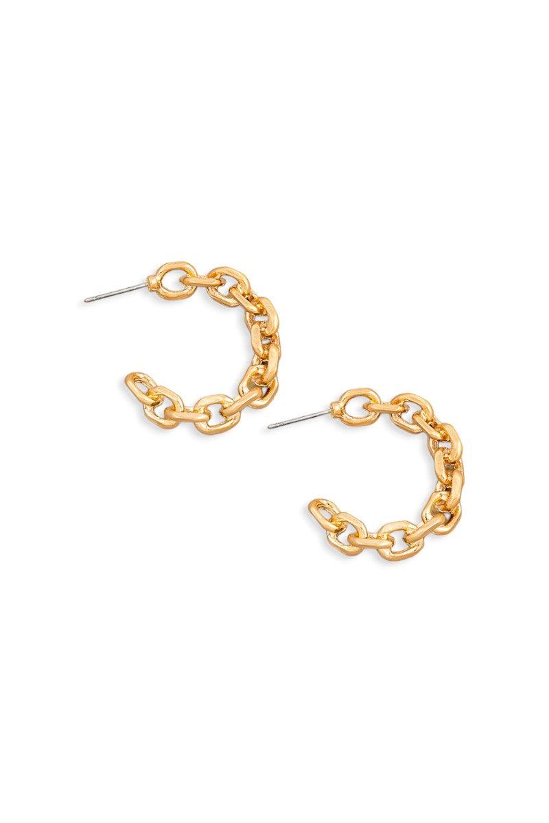 Cable Chain Mini Hoop Earrings - Tasha Apparel Wholesale