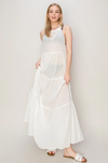 Tiered Semi Sheer Halter Neck Cover Up Maxi Dress