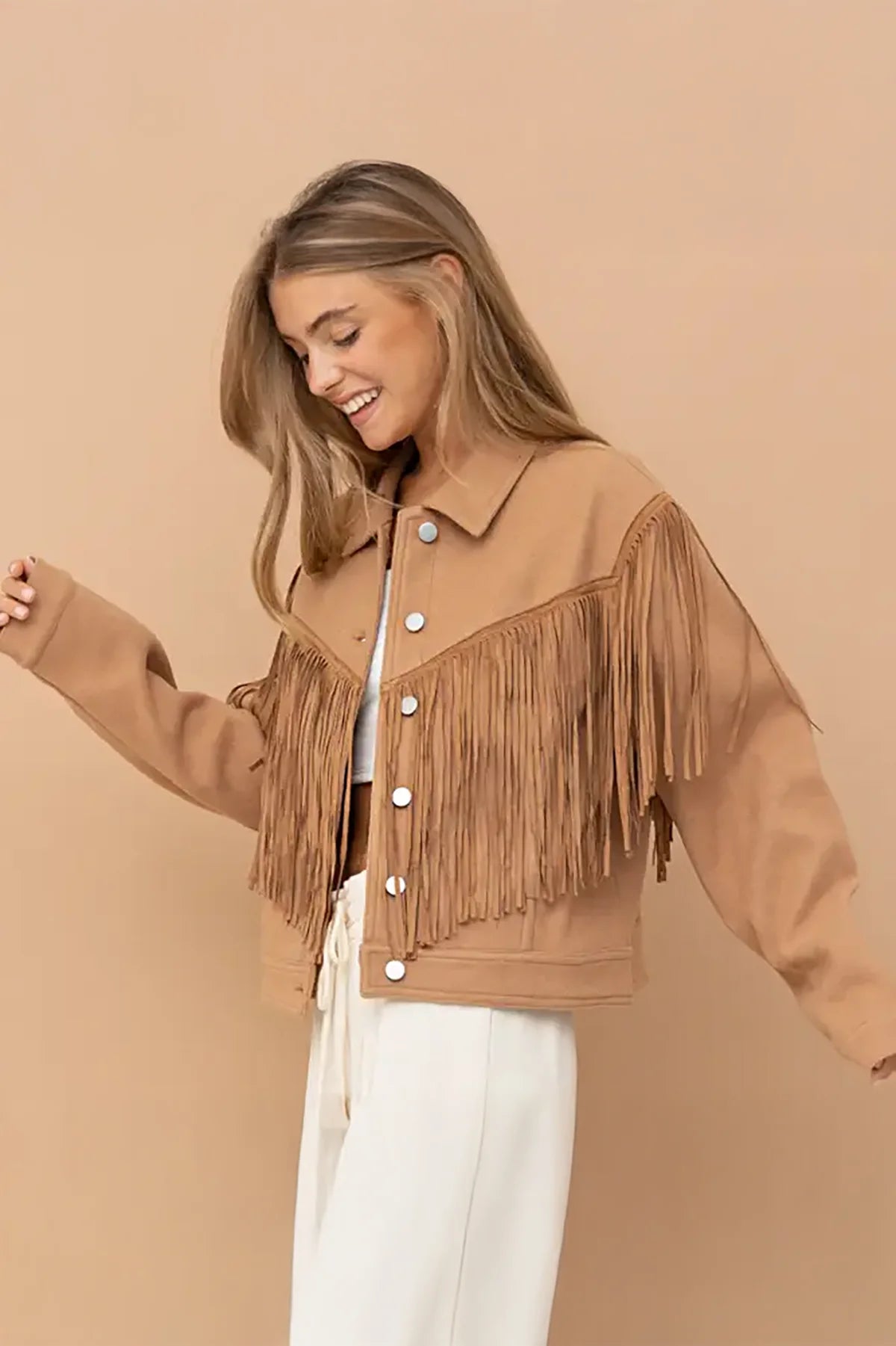 HJ0015 Fringe Jacket - Tasha Apparel Wholesale