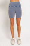 Mineral Wash Ribbed Tummy Control Biker Shorts