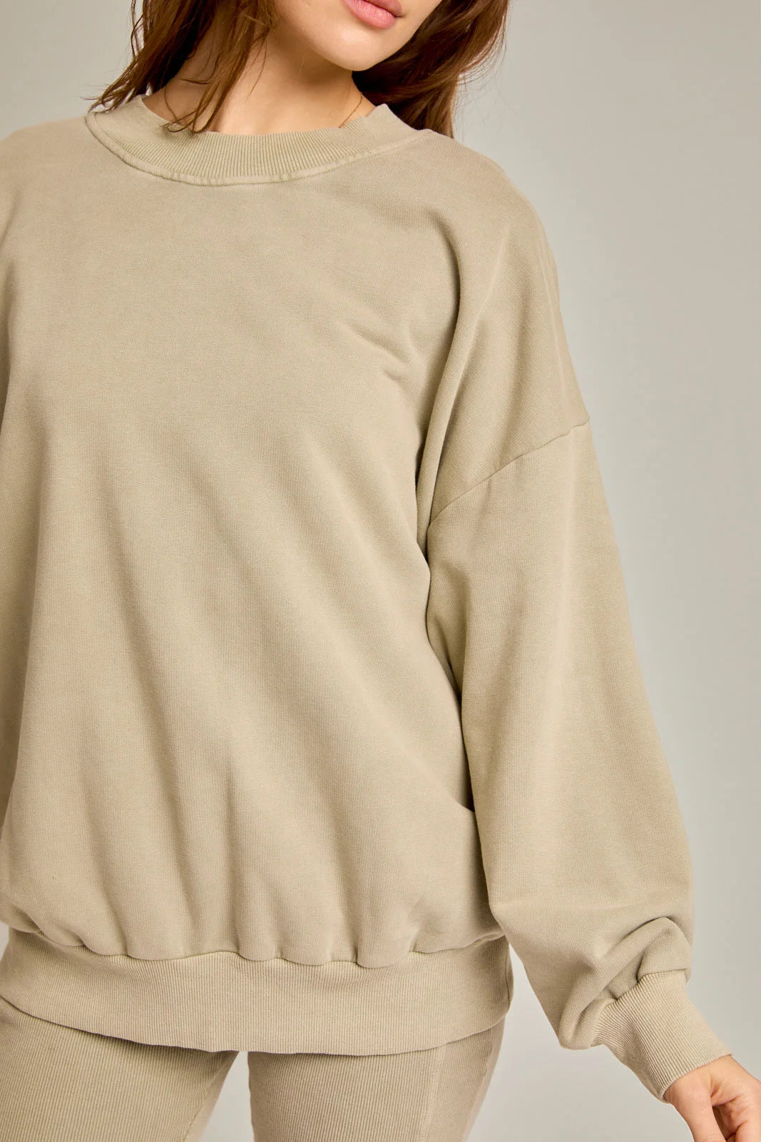 Washed Oversized Basic Pullover Top