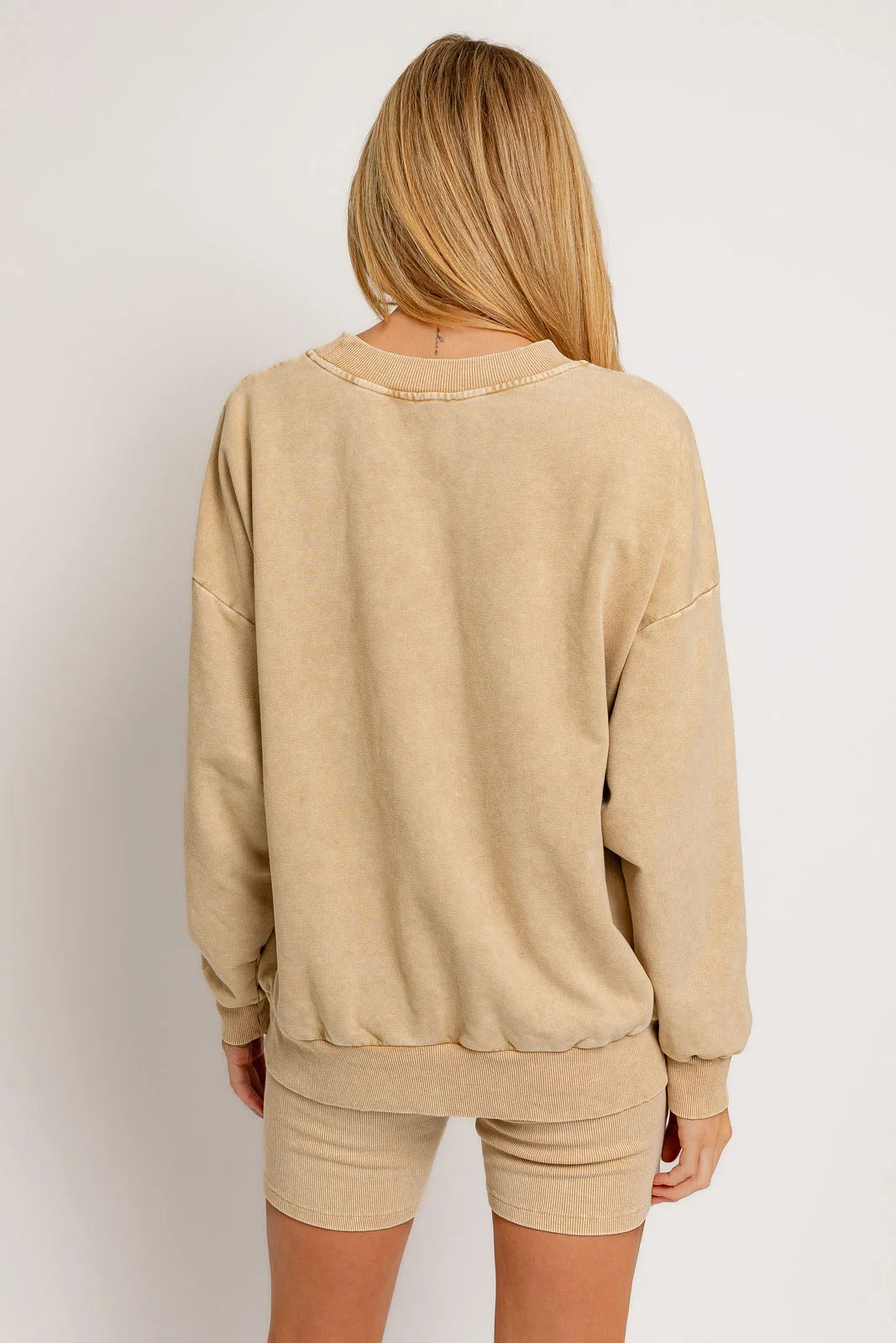 Washed Oversized Basic Pullover Top