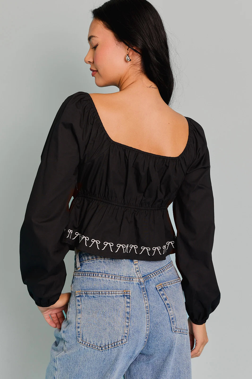 Boho Embroidered Front Tie Open Crop Top