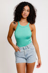 Ribbed Back Criss Cross Sleeveless Bodysuit