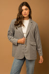 Wool Two Button Closure Oversize Blazer