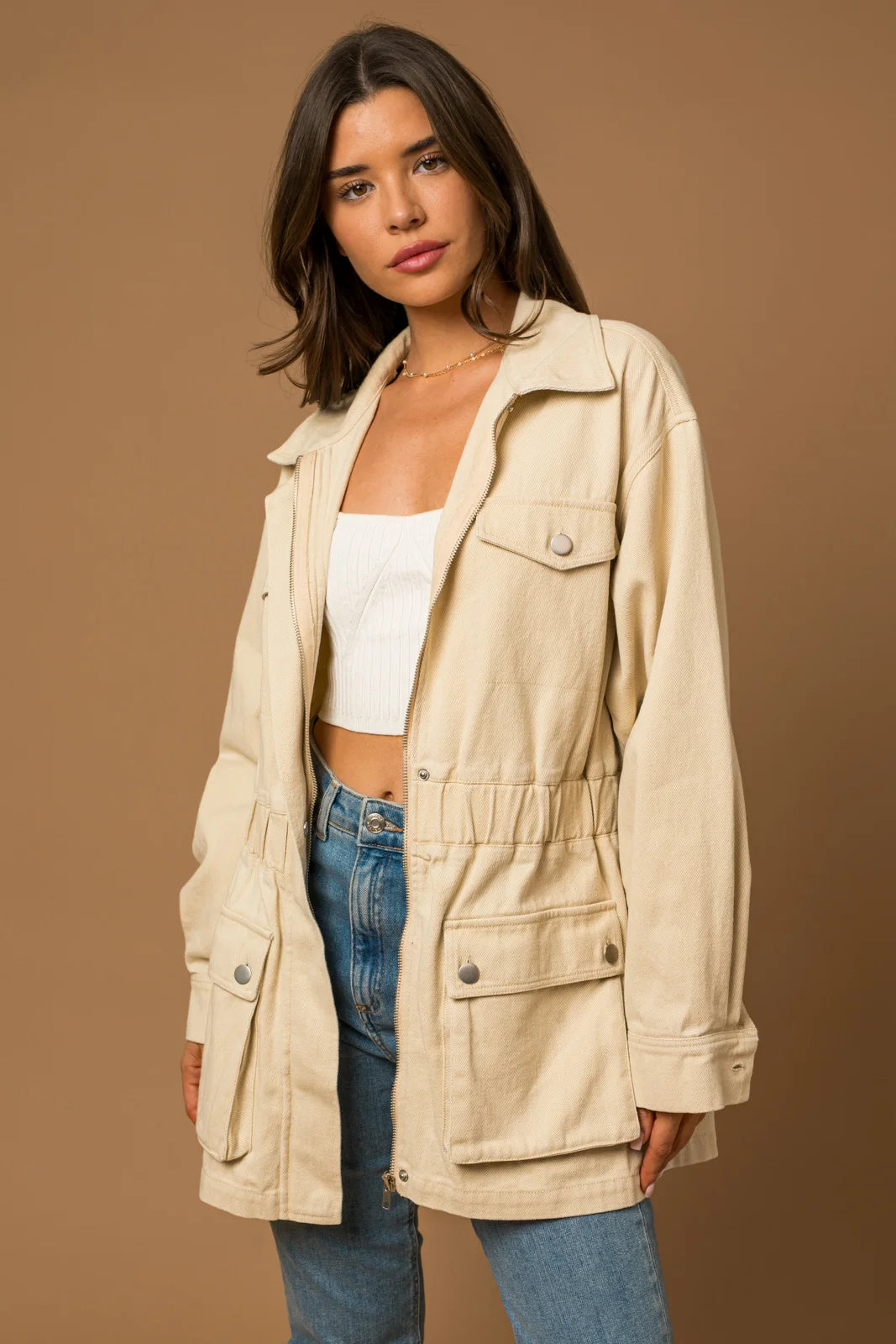 Cotton safari jacket hotsell