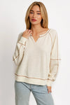 V-Neck Dolman Sleeve OverSize Knit Top