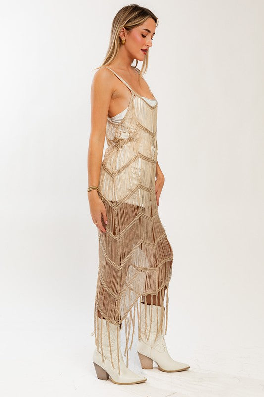 Sleeveless Cover Up Fringe Dress