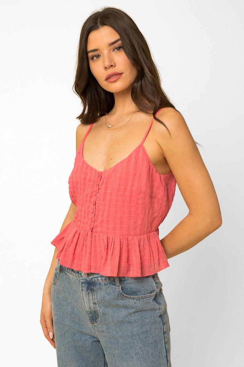 Front Bottom Ruffle Cami Top - Tasha Apparel Wholesale