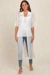 Lightweight Button Down Collar Sheer Duster Cover Up