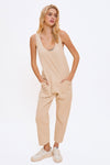 V-Neck Front Pocket Relaxed Fit Jumpsuit - Tasha Apparel Wholesale