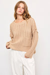 Pullover Relax Fit Two Front Pocket Sweater Top