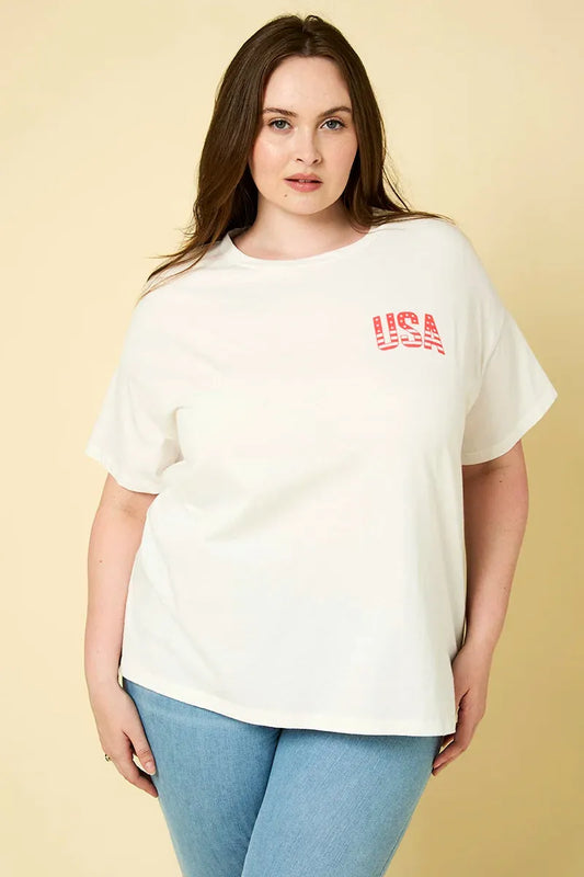 Plus Size "USA" Short Sleeve T-Shirt