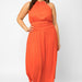 Plus Size Ribbed Halter Elastic Waist Maxi Dress - Tasha Apparel Wholesale