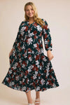 Plus Size Ruffle Tiered Button Down Floral Maxi Dress