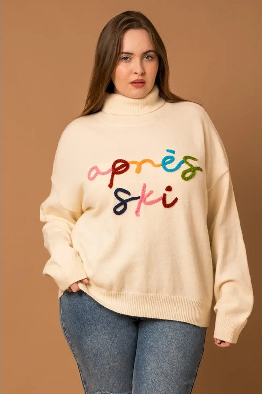 Plus Size "Apres Ski" Turtleneck Knit Sweater