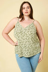 Plus Size Ditsy Print Cami Top - Tasha Apparel Wholesale