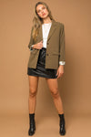 Front Button Tie Dye Lined Cuffed Sleeve Blazer