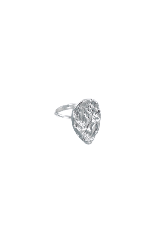 Silver Hammered Metal Teardrop Ring - Tasha Apparel Wholesale