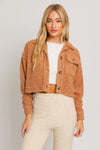 Single Pocket Collared Fuzzy Textured Shacket