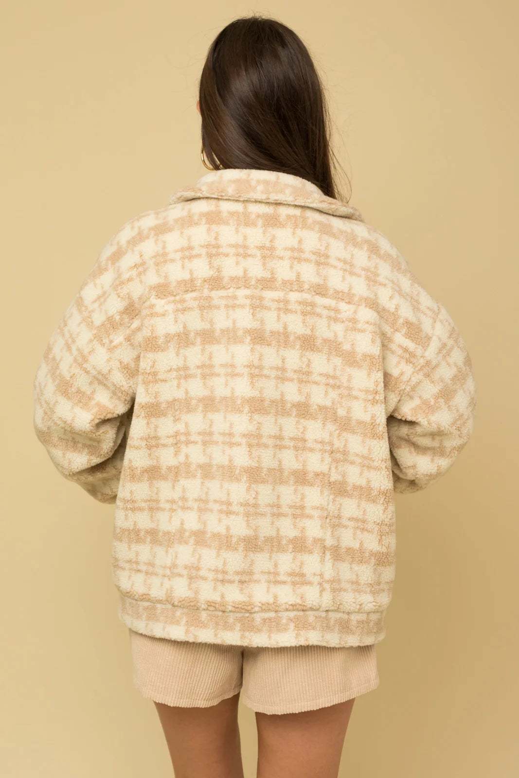 Plaid Cozy Front Pocket Jacket