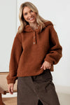 Sherpa Button-Up Two Pocket Hooded Pullover Jacket - Tasha Apparel Wholesale