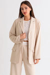 Chic Lace-Up Back Oversized Blazer