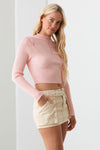 Buckle Belted Low Rise Front Pockets Mini Denim Skirt - Tasha Apparel Wholesale