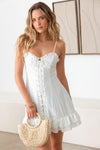 Lace Up Bustier Ruffle Edge Dress - Tasha Apparel Wholesale