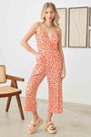 Warp Floral Print Wide Capri Leg Side Tie Jumpsuit - Tasha Apparel Wholesale