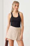 Casual Front Warp False Welt Pocket Skort - Tasha Apparel Wholesale