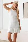 Sleeveless Ribbed Ruffle Hem Knit Mini Dress - Tasha Apparel Wholesale