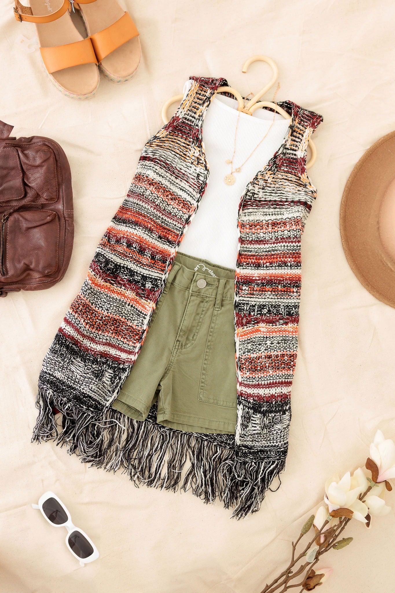 Crochet offers Fringed Vest/Cardigan