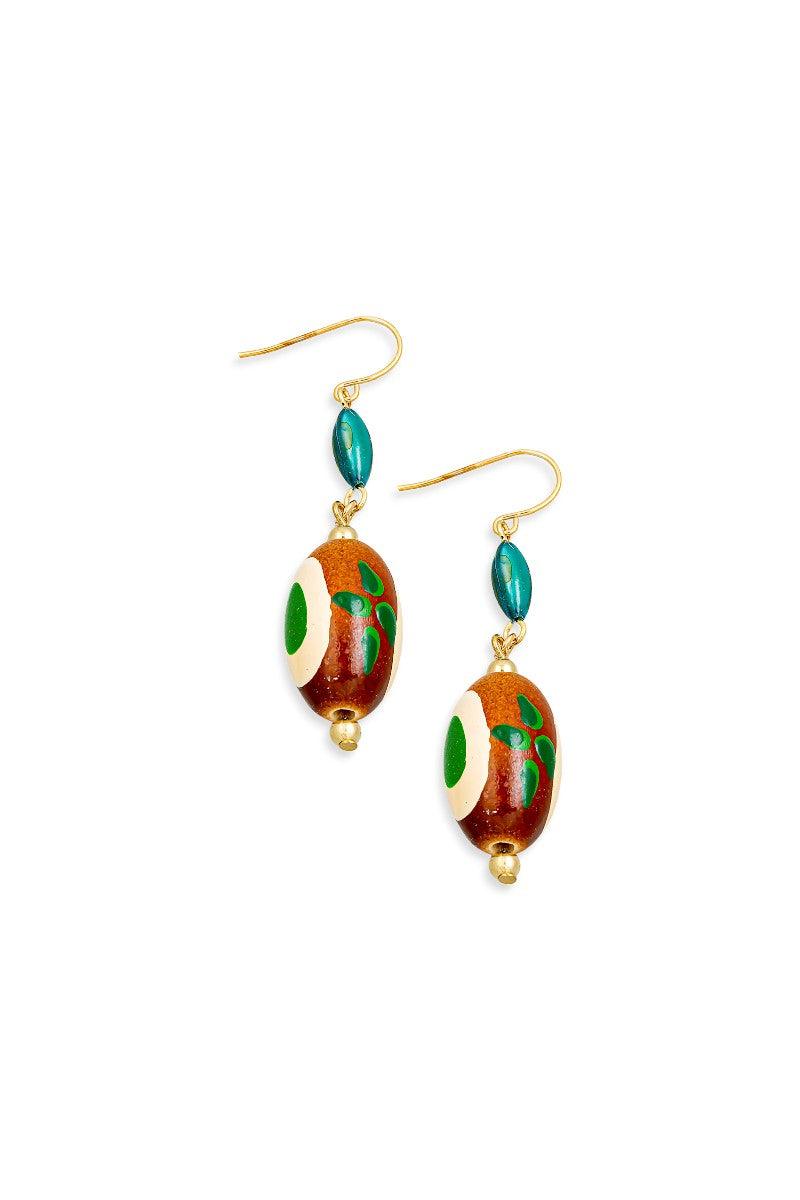 Boho Colorful Oval Wood Bead Drop Earrings - Tasha Apparel Wholesale