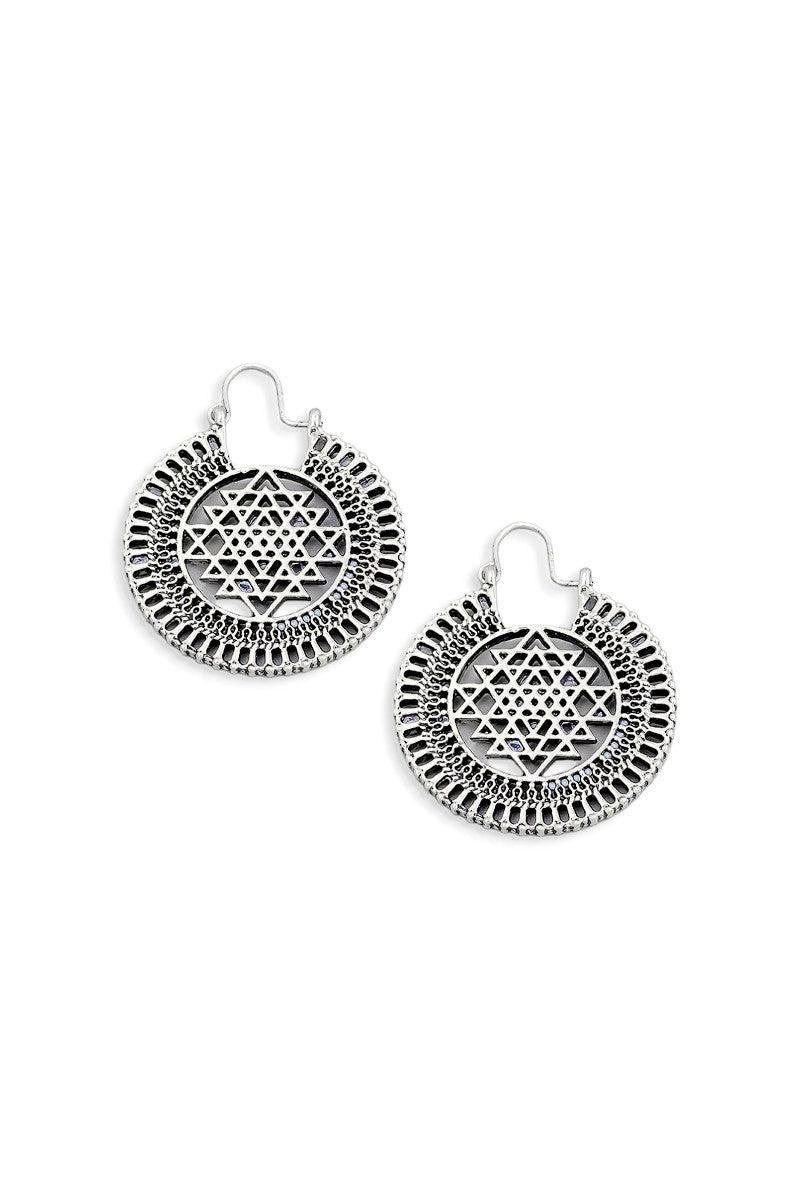 Antique Star Pattern Coin Earrings - Tasha Apparel Wholesale