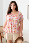 Plus Size Short Sleeve Babydoll Pullover Front Top - Tasha Apparel Wholesale