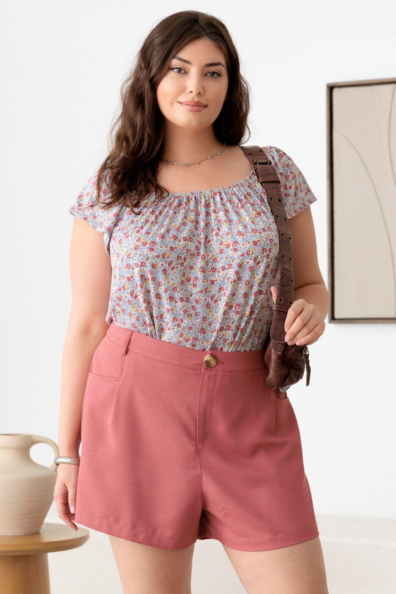 Plus Size floral Short Sleeve Top - Tasha Apparel Wholesale