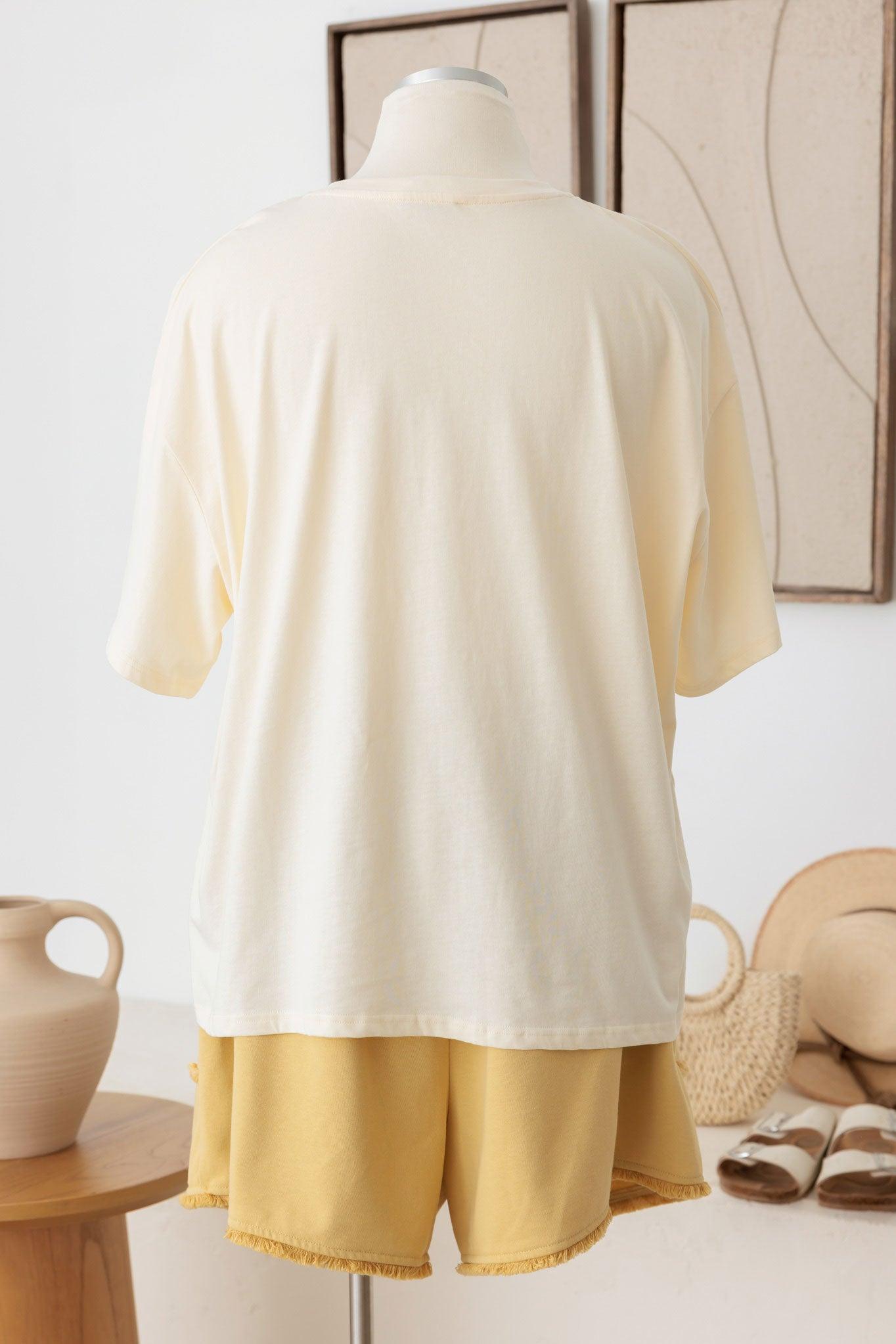 Plus Size Round Neck Fresh Lemon T-Shirt - Tasha Apparel Wholesale