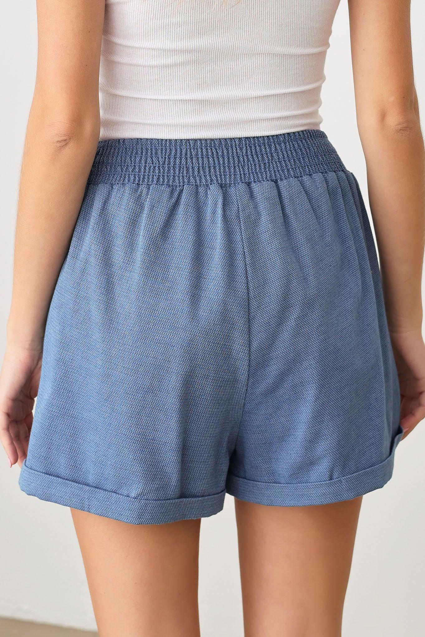 Pleated Casual Side Pocket Back Stretchy Waist Line Shorts - Tasha Apparel Wholesale