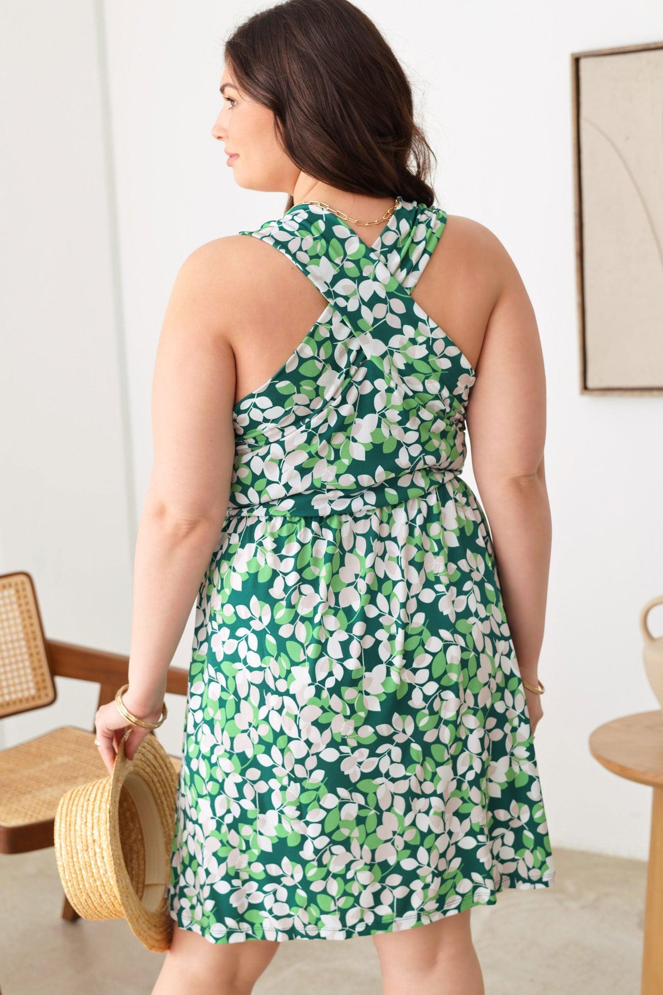 Buy GLOBAL DESI Aqua Floral Round Neck Polyester Women's Knee Length Dress  | Shoppers Stop