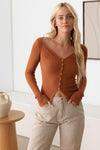 Long Sleeve Button Down Knit Cardigan - Tasha Apparel Wholesale