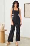 Cut-Out Side Sleeveless Wide Pants Elegant Jumpsuit - Tasha Apparel Wholesale